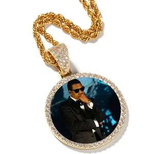 45 मिमी 35 मिमी 68 मिमी xl बड़े राउंड दिल के सबलिमिनेशन ब्लैंक के साथ गहने पेलेंट हार - Product Image 3