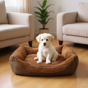 Set di 3 Pezzi per Cuccia per Cani in Lino Nero e Velluto di Cotone - Product Image 3