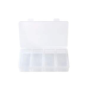 Boîte de rangement transparente à 4 compartiments, 19.5x11.3x3cm, pour organisateurs de bijoux, accessoires de bureau, étui de tri pour petits objets - Product Image 4