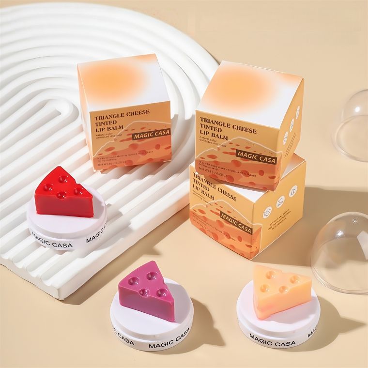 Marca propia Diluye las líneas de los labios Hidrata e hidrata el queso Bálsamo labial hidratante duradero y que cambia la temperatura para niños