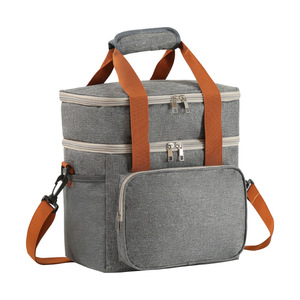 Bolsa de almuerzo de doble capa, bandolera aislada de gran capacidad para viajes y picnics al aire libre - Product Image 2