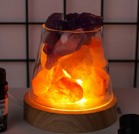 Diffuseur de lumière nocturne en cristal naturel brut, gravé, moderne, aromathérapie, lampe à huile essentielle, décoration d'intérieur, cadeau