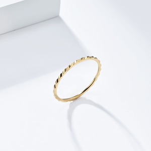 European Style 1mm Titanium Steel <b>Ring</b> For Women Geometric Simple Fashionable Pinky <b>Ring</b> Gift Jewelry Silver Gold Rose Gold - Product Image 3