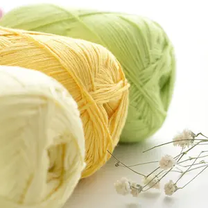 Smooth bamboo cotton blended hand knitted yarn