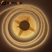Lampu LED COB 528LED yang Dapat Dipotong 2700K 3000K 4000K 6000K PCB 10mm DC 12V/24V 14W/M CRI 90 Putih Dingin Putih Hangat Lampu Strip LED