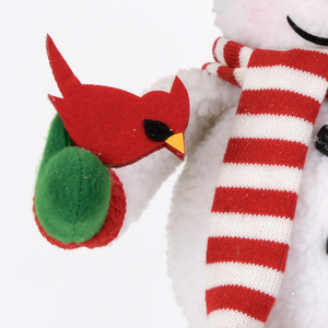 Customized Design 24" Lamb Fleece Striped Red Bird Snowman Red Christmas Ornaments - Product Image 3