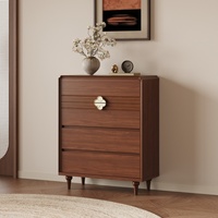 Commode rétro en MDF à 6 tiroirs, meuble de rangement multi-structure écologique autoportant pour chambre et salon
