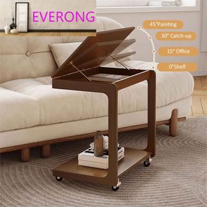 <span class=keywords><strong>Mesa</strong></span> Auxiliar para Sofá <span class=keywords><strong>con</strong></span> <span class=keywords><strong>Ruedas</strong></span> Universales, <span class=keywords><strong>Mesa</strong></span> de Centro de Madera Maciza, <span class=keywords><strong>Mesa</strong></span> Auxiliar Móvil en Forma de C para Sala de Estar, <span class=keywords><strong>Mesa</strong></span> de Centro para Computadora - Product Image 6