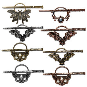 Jepit rambut Vintage klip rambut Bronzing Fork kupu-kupu kelelawar kucing Retro jepit rambut aksesoris perhiasan sumpit Pin rambut untuk wanita - Product Image 1