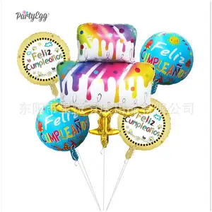 Macchina per palloncini di alluminio 5 da 40 pollici all'ingrosso per bambini Stick decorazioni in elio scatola autosigillante per animali fiore argento palloncini metallici