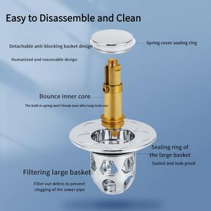 <span class=keywords><strong>Bouchon</strong></span> <span class=keywords><strong>de</strong></span> vidange d'évier tout cuivre Anti-odeur rebond noyau presse-Type évier vidange accessoires universels pour lavabo évier <span class=keywords><strong>de</strong></span> salle <span class=keywords><strong>de</strong></span> bain - Product Image 2