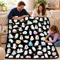 Nouvelle Couverture à Colorier DIY Chat Mignon Préféré, Couverture à Colorier Chat Noir avec Marqueurs pour Activité Créative Familiale à Domicile, Cadeau
