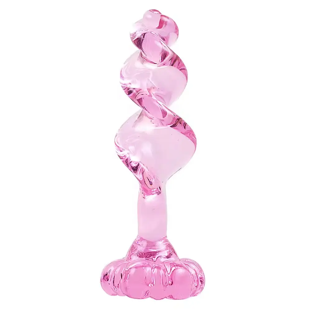 नवीनता गुलाबी रंग बवंडर ग्लास गुदा बट प्लग सेक्स खिलौने शमन प्रक्रिया पुरुष और महिला सेक्स खेल हस्तमैथुन के लिए सुरक्षित
