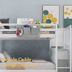 Gray Fabric Office Organizer Multilayer Storage <b>Bin</b> with Pockets for Sundries Minimalist Design Rectangular Shape - Product Image 5