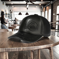 Gorra de Béisbol de Cuero Vacuno Genuino con Grabado Personalizado y Cierre Metálico