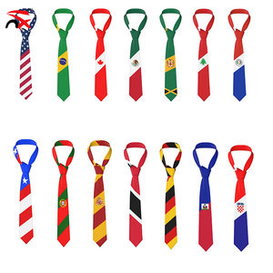Wholesale Custom ALL National Flag Italy Palestine Flag Print Polyester Promotional Tie for Souvenir Gift