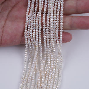 Perles d'eau douce naturelles en gros, 3,5-4 mm, forme irrégulière, pour la fabrication de bijoux DIY, bracelet avec perles de couleur en vrac - Product Image 1