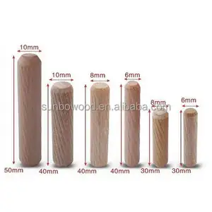 Wholesale Wood Dowel Use For Furniture Connection Tenon Joint Dowel Wooden Beech Dowel Pins