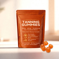 Gummies bronzantes à base de caroténoïdes, 60 unités, formule beauté antioxydante quotidienne, complément alimentaire, personnalisable OEM, marque privée