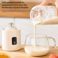 Draagbare oplaadbare sapcentrifuge blender mini elektrische fruitsmoothie roestvrijstalen messen waterdicht transparant behuizing digitaal display