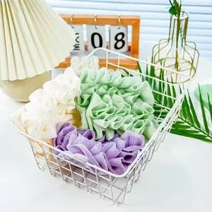2-In-1 Bath Ball Towel Loofah With Drawstring Closure For Soap Soft Exfoliating Mesh <b>Shower</b> <b>Sponge</b> Skin Care Bathing Tool - Product Image 5