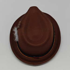 Sombrero Fedora Marrón Oscuro Decorado con Plumas Artificiales, Sombrero Festivo Unisex para Fiestas, Transpirable, Tejido con Fibra Modal, para las Cuatro Estaciones - Product Image 2
