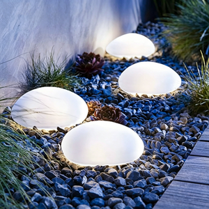 Solar Glowing Stone <b>Lights</b>, Simulation Colorful Pebble Lamp for Outdoor Park Lawn, RGB Landscape Decor Atmosphere Lighting - Product Image 1