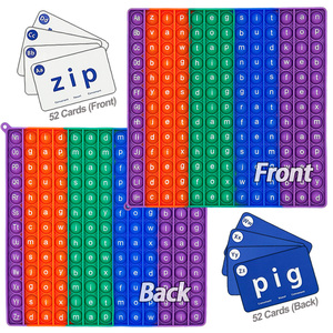 Vente <span class=keywords><strong>en</strong></span> gros 104 CVC Jeux de <span class=keywords><strong>mots</strong></span> à vue Pousser Bubble Board 52 Flashcards Alphabets Apprentissage Éducatif Silicone Pop Fidget Jouets - Product Image 1