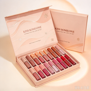 12 Color Vegan CE Certified Liquid <b>Lipstick</b> Set Matte Gloss Kit Nude Brown Red <b>Pink</b> Shade Box OEM Cosmetics - Product Image 2
