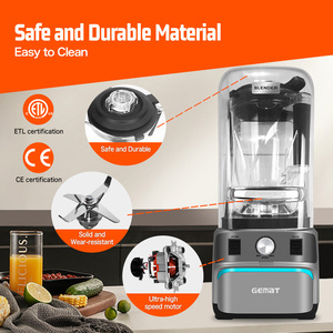 Licuadora Comercial GEMAT <span class=keywords><strong>de</strong></span> 6 Litros, <span class=keywords><strong>de</strong></span> Alta Resistencia, Insonorizada, para Smoothies, Trituradora <span class=keywords><strong>de</strong></span> Hielo Profesional, Procesador <span class=keywords><strong>de</strong></span> Alimentos Multifuncional, Exprimidor - Product Image 3