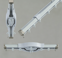 Rail de rideau occultant croisé sans interstice central, anti-fuite de lumière, en aluminium