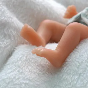 Cute mini 6 inch palm pure silicone reborn doll kids gift wholesale