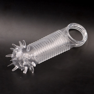 Anillo para pene de goma suave con púas y manga extendida para estimulación adulta - Product Image 2