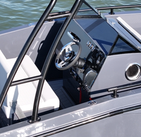 Yacht en fibre de verre Premium de 23 pieds: bateau de sport à pont ouvert avec toit bimini, structure soudée et transport facile pour la pêche