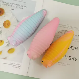Regalo per bambini doppio colore spremere antistress bruco giocattolo colorato Slug Fidget Worm Toys