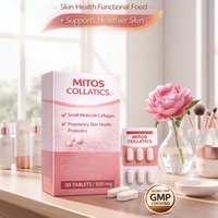 Comprimés de collagène à faible poids moléculaire Mitos Flex pour adultes, éclaircissants et hydratants pour la peau, avec probiotiques, complément beauté OEM ODM
