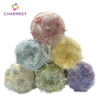 Fil fantaisie mélangé épais et moelleux en laine, polyester et acrylique pour le crochet et le tricot à la main