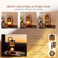 Lampe à parfum en verre à motif léopard en bois, diffuseur d'arômes moderne, décoration de chevet, lampe chauffe-bougie à intensité réglable