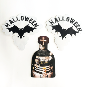 Confezione personalizzata di Halloween confezione di sacchetti di Mylar fustellata bustina di plastica per spezie con sacchetto di patatine <span class=keywords><strong>sottovuoto</strong></span> per alimenti a chiusura lampo irregolare - Product Image 3
