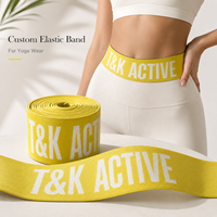 Bandes élastiques côtelées tissées jacquard personnalisées pour leggings de yoga taille haute, ceintures de vêtements de sport et d'activewear