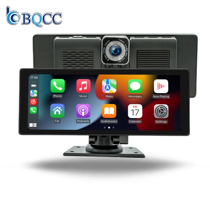 BQCC 10.26 "IPS Dash Cam telecamera per la retromarcia Carplay Android Auto anteriore DVR navigazione GPS Video cruscotto specchio Monitor Car Media