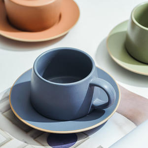 Керамическая чайная кружка FENN в стиле ретро, набор керамических чашек для послеобеденного чая, чашки и блюдца, керамическая кофейная кружка на заказ с капельницей для кофе - Product Image 4
