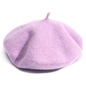 Vente en Gros Nouveau Design Béret Monochrome <span class=keywords><strong>Femme</strong></span> Automne <span class=keywords><strong>Hiver</strong></span> Coréen Littéraire Couleur Bonbon Laine pour Femmes - Product Image 5