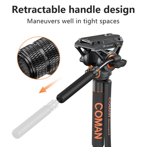 Coman nhà máy sản phẩm mới màu đen sợi Carbon Tripod dx327cq6 máy ảnh <span class=keywords><strong>Monopod</strong></span> với Q6 đầu cho Manfrotto DJI rs2 RS3 rs4 - Product Image 4