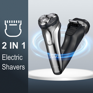 Electric <b>Razor</b> for Men's Face IPX6 Washable 3D Floating <b>Head</b> Shaving Pop-up Trimmer Machine Rechargeable Rotary Shaver - Product Image 2