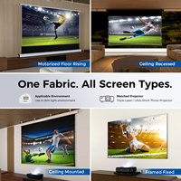 Écran de projection Worldup 84"~150" anti-laser, anti-reflets, HD gris ALR, cadre fixe fin RGB FZ-3C, certifié ISO9001, pour home cinéma