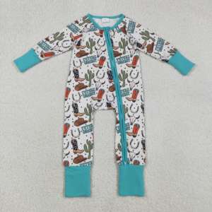 LR2942 rts Mameluco de Bebé con Estampado de Cactus Vaquero para Niña, Mono de Manga Larga al por Mayor, Conjunto Infantil - Product Image 5