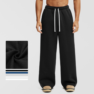 Pantalon de survêtement large pour homme <span class=keywords><strong>Essentials</strong></span>, taille haute, en molleton épais, style streetwear, avec poches - Product Image 1