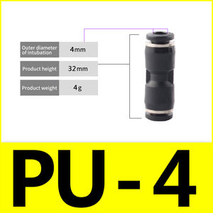 Conector neumático recto de 1/4 "PU 4/6/8/10/12mm Tubo de manguera de agua de aire Accesorios rectos de un toque Azul proporcionado 3 meses - Product Image 2