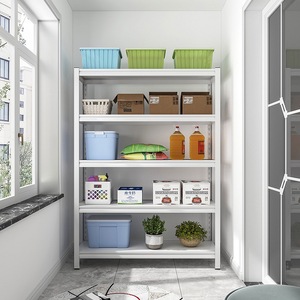 Multi Tier Storage Rack 5 <b>Shelves</b> Floor Standing Living Room <b>Bedroom</b> Organizer Utility Rack Rectangle Multipurpose - Product Image 3